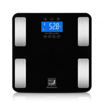 Excelvan Smart Touch Weight Measure 400lb/0.1kg Digital Scale Track Body Weight BMI Fat Water Calories Muscle Bone Mass Bathroom
