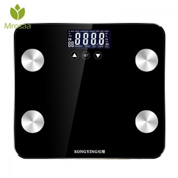 Electronic Digital Scale Glass Smart Weight Balance Bariatric BMI Fat Water Calories Muscle Bone LCD Bathroom Scales 180KG/50G