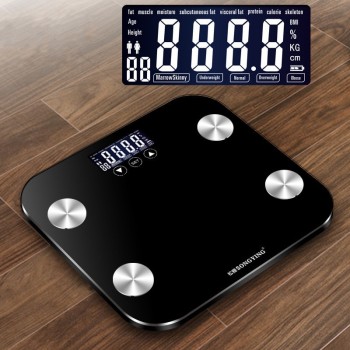 Mrosaa 180KG/50G Bathroom Floor Body Scale Smart Electronic Digital Scale Household Glass Weight Balance Bariatric LCD Display
