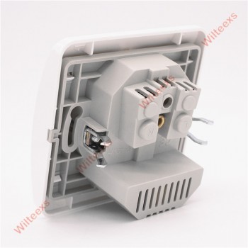 WILTEEXS Dual USB Port 5V 2A Electric Wall Charger Adapter EU Plug Socket Switch Power Dock Station Charging Outlet Panel WHITE
