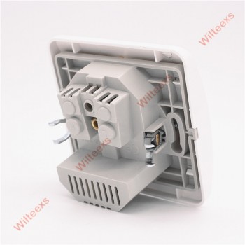 WILTEEXS Dual USB Port 5V 2A Electric Wall Charger Adapter EU Plug Socket Switch Power Dock Station Charging Outlet Panel WHITE