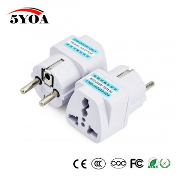 International Travel Universal Adapter Electrical Plug For UK US EU AU to EU European Socket Converter White Black two colors