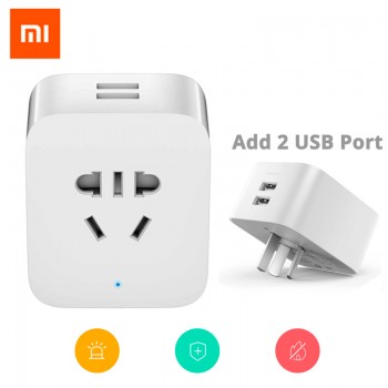 Original Mijia Xiaomi Smart Socket Plug WiFi Control Power Count Timer Switch Dual USB with  AU/US/EU/UK Adapter