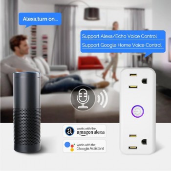 Wifi Smart US Electric Power Plug Outlets Socket with USB Adapter Homekit Compatible with Amazon Alexa Google Home mini, IFTTT