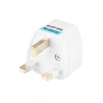 1PC Universal US EU AU Converter to UK HK AC Travel Power Plug Charger Adapter Connector UK plug White Three pins Socket Convert