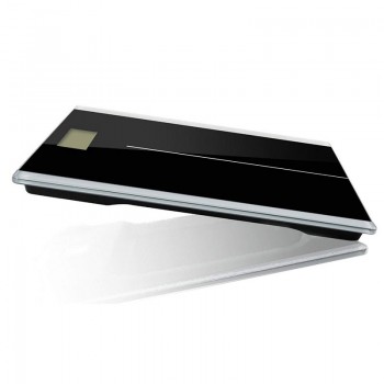 Elegant Black LCD Digital Display Smart Weighing Scale With Step-On Technology Tempered Glass Bathroom Floor Body Scale 180kg