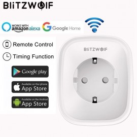 BlitzWolf BW-SHP2 WIFI Smart Socket EU Plug 220V 16A Remote Control Smart Timing Switch Work For Amazon Alexa/Google Assistant