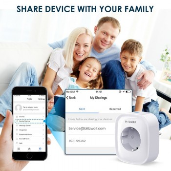 BlitzWolf BW-SHP2 WIFI Smart Socket EU Plug 220V 16A Remote Control Smart Timing Switch Work For Amazon Alexa/Google Assistant