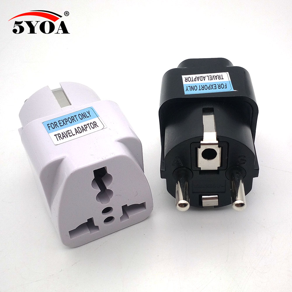 50pcs 100pcs International Travel Universal Adapter Electrical Plug For UK US EU AU to EU European Socket Converter White Black