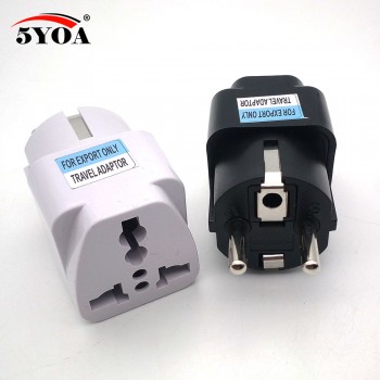 50pcs 100pcs International Travel Universal Adapter Electrical Plug For UK US EU AU to EU European Socket Converter White Black
