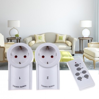 3pcs Wireless Smart Remote Control Power Outlet Light Switch Plug Socket 433.93 MHz Power Outlet Socket EU Standard Plug