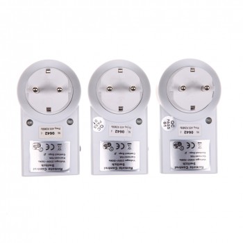 3pcs Wireless Smart Remote Control Power Outlet Light Switch Plug Socket 433.93 MHz Power Outlet Socket EU Standard Plug