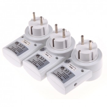3pcs Wireless Smart Remote Control Power Outlet Light Switch Plug Socket 433.93 MHz Power Outlet Socket EU Standard Plug