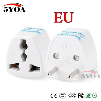 1PC Universal US UK AU To EU Plug USA To Euro Europe Travel Wall AC Power Charger Outlet Adapter Converter 2 Round Socket Pin
