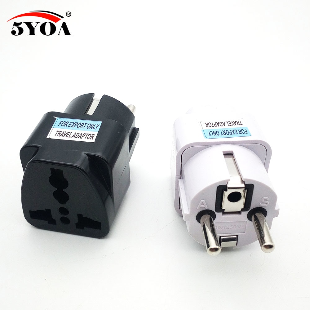 50pcs 100pcs International Travel Universal Adapter Electrical Plug For UK US EU AU to EU European Socket Converter White