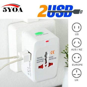 Electric Plug Power Socket Adapter International Travel Universal Socket Power Charger Converter EU UK US AU Option USB
