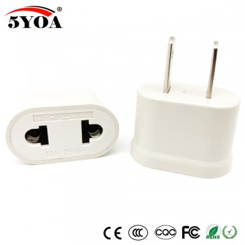5YOA US USA EU EURO Europe Travel Power Plug Adapter Charger Converter USA converter White