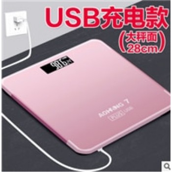 USB charging electronic scale Glass Smart Household Electronic Digital Floor Weight LCD Display Balance Bariatric Weigh Scales A