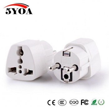 10pcs/lot International Travel Universal Adapter Electrical Plug For UK US EU AU to EU European Socket Converter White