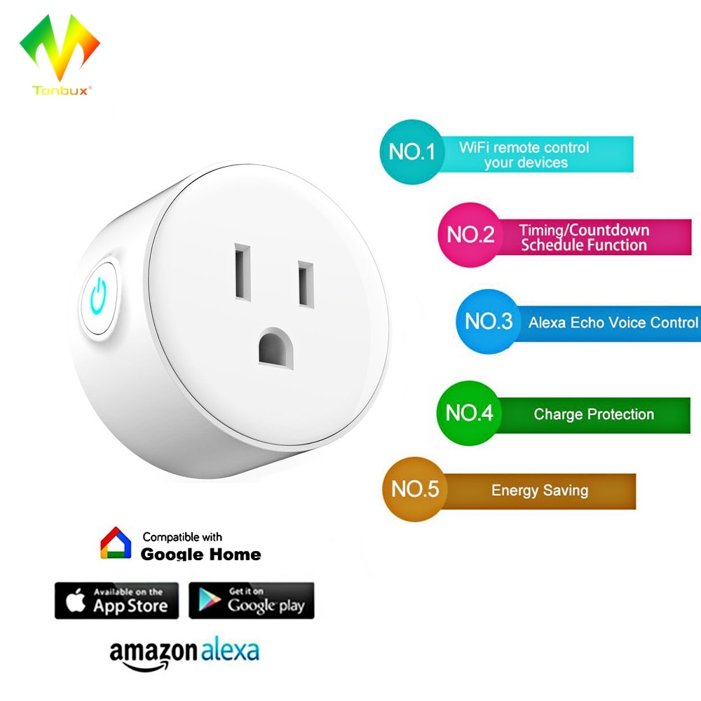 [Original]Tonbux US Smart Plug,WiFi Remote Control with Alexa,Timing on/off The Power,Samrt Google Home Electric Mini Socket