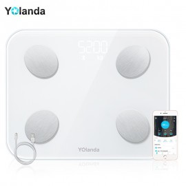 Yolanda Digital Smart Body Fat Weight Scales Household Electronic Mi Waage Bathroom Weighting Scale USB Charging Bluetooth 4.0