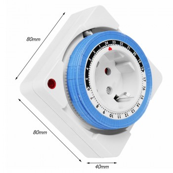 LEORY EU Plug 230V 16A Timer Socket 24 Hour Electrical Mechanical Smart Timer Wall Outlet