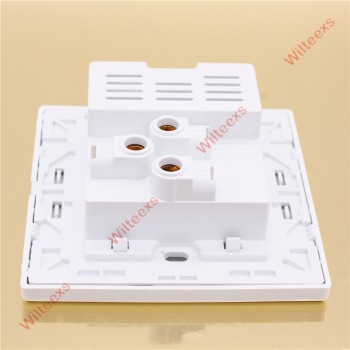 WILTEEXS 1pcs Dual 2 USB Ports Electric Wall Charger Dock Socket Power AC/DC Power Adapter Plug Outlet Panel Plate Wholesale