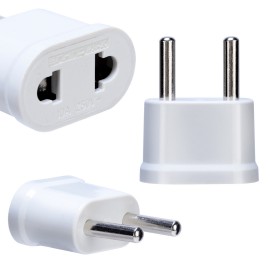 Pohiks 1pc US USA To EU Europe Adapters White High Quality AC Travel Power Plug Adapter Converter Wall Charger