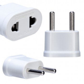 Pohiks 1pc US USA To EU Europe Adapters White High Quality AC Travel Power Plug Adapter Converter Wall Charger
