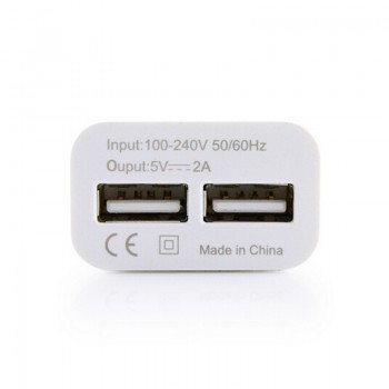 EU Plug 5V 2A Dual Ports USB Charging Plug Connector Commercial Travel Home Wall Charger Adapter Double USB Power Socket Dock