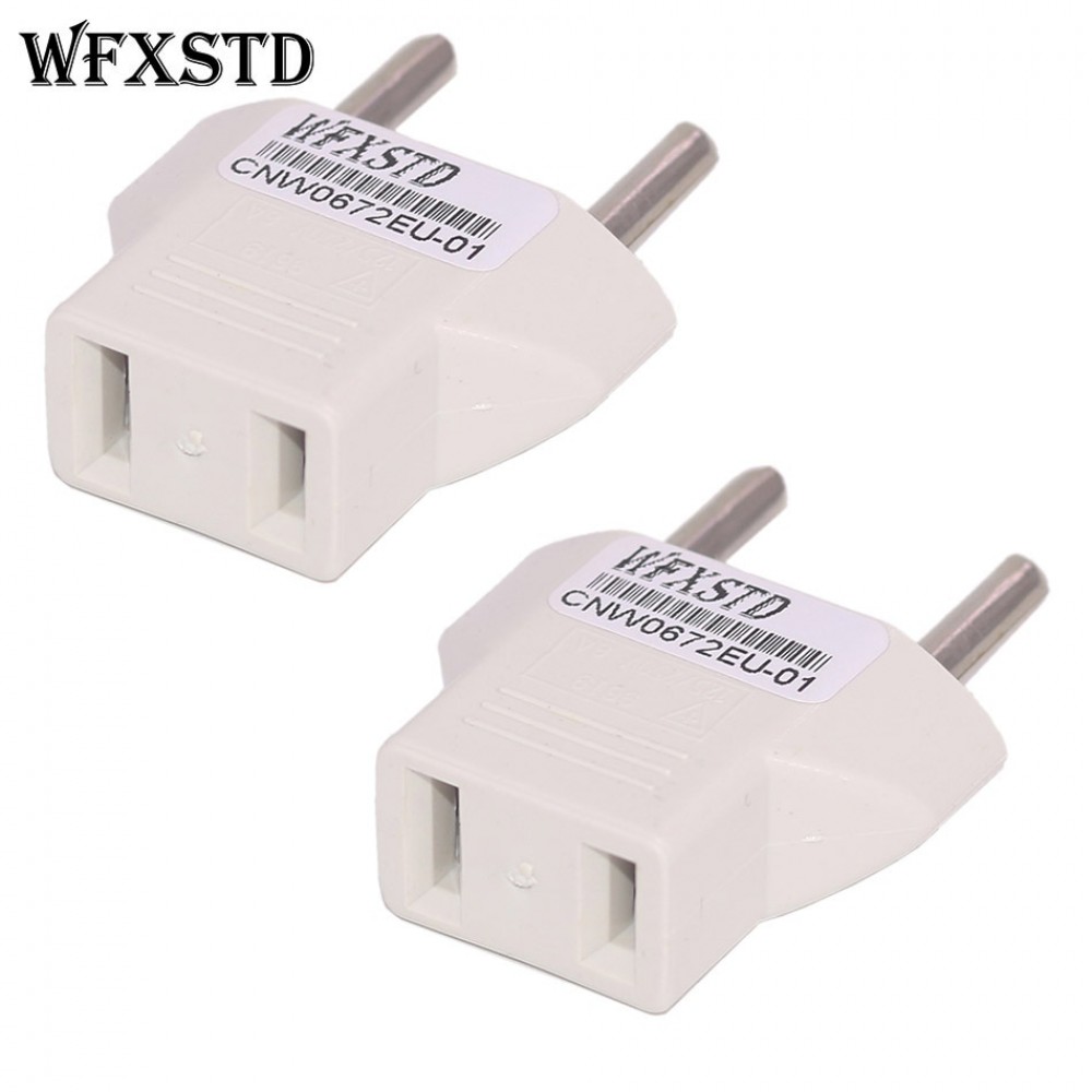2pcs New CN US To EU Euro Europe Plug Adapter 2 Round Socket Converter Travel Electrical Power Adapter Socket China To EU Plug