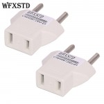 2pcs New CN US To EU Euro Europe Plug Adapter 2 Round Socket Converter Travel Electrical Power Adapter Socket China To EU Plug