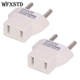 2pcs New CN US To EU Euro Europe Plug Adapter 2 Round Socket Converter Travel Electrical Power Adapter Socket China To EU Plug