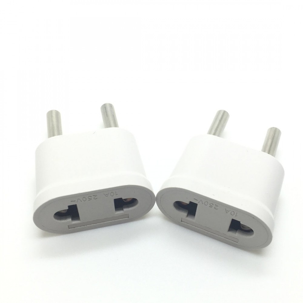 MAIF Good Sale 2pcs US USA to EU EURO Europe Travel Power Plug Adapter Charger Converter for USA converter White