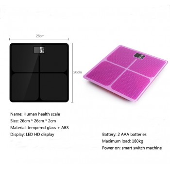 2017 New Household Floor Scale Electronic Digital Bathroom Scale LCD Display Body Weight Measurement Scale 180kg=400lb/0.1kg