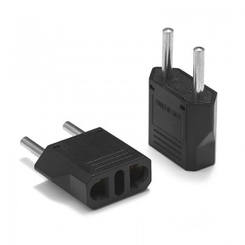 1Pcs EU Plug Adapter 2 Pin to EU 2 Round Pin Plug Socket Input AC 110V-250V 10A Travel Plug Converter Power Adapters 220V