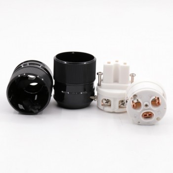 2pcs IEC HIFI Red copper IEC connector US/EU/AU AC power plug  for Diy audio power cable