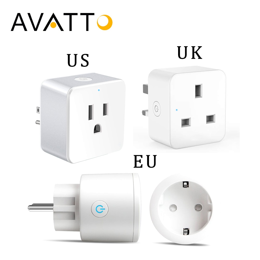 AVATTO 16A Smart Plug with Alexa,Google Home Audio Wireless Control, EU/UK/US Wifi Smart Socket Outlet with Android IOS Phone