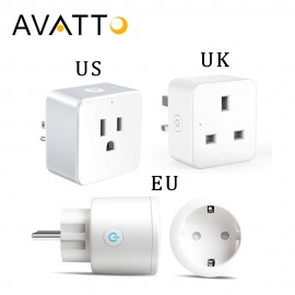 AVATTO 16A Smart Plug with Alexa,Google Home Audio Wireless Control, EU/UK/US Wifi Smart Socket Outlet with Android IOS Phone