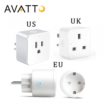 AVATTO 16A Smart Plug with Alexa,Google Home Audio Wireless Control, EU/UK/US Wifi Smart Socket Outlet with Android IOS Phone
