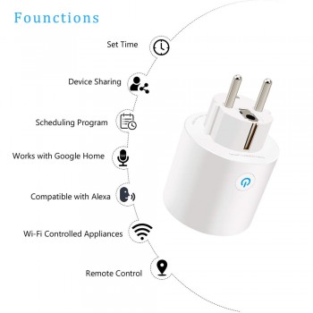 AVATTO 16A Smart Plug with Alexa,Google Home Audio Wireless Control, EU/UK/US Wifi Smart Socket Outlet with Android IOS Phone