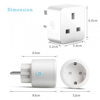 AVATTO 16A Smart Plug with Alexa,Google Home Audio Wireless Control, EU/UK/US Wifi Smart Socket Outlet with Android IOS Phone