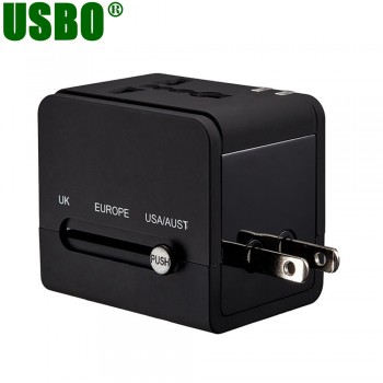 White black 5V 2.1A Universal International Plug Adapter World Travel 2USB Power Charger Adaptor with AU US UK EU converter Plug