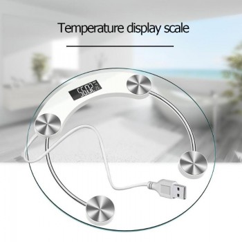 180kg Digital LCD High Precision Temperature Display Night Vision Body Weight Scale 6mm Tempered Glass Scale Battery Recharge