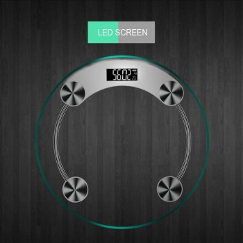 180kg Digital LCD High Precision Temperature Display Night Vision Body Weight Scale 6mm Tempered Glass Scale Battery Recharge