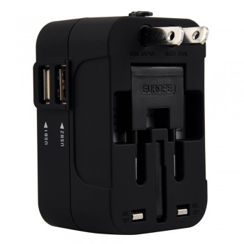 Wall Plug Power World Universal Travel Adapter With Dual USB Convertor Wall Plug Power AU.15
