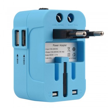 Wall Plug Power World Universal Travel Adapter With Dual USB Convertor Wall Plug Power AU.15