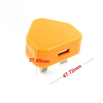 NEW HOT SALES UK Plug Mains Wall 3 Pin USB Power Adaptor Charger For Mobile Cell Phone 47.72*37.45mm