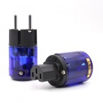 Free shipping one pair Oyaide Rhodium Plated C-037 IEC plug + P-037E Schuko Power plug EUR power plug