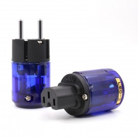 Free shipping one pair Oyaide Rhodium Plated C-037 IEC plug + P-037E Schuko Power plug EUR power plug
